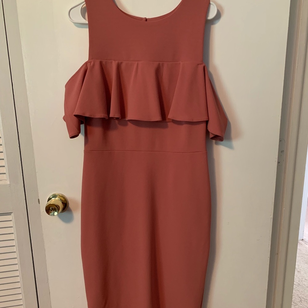 Blush Pink Cold Shoulder Dress